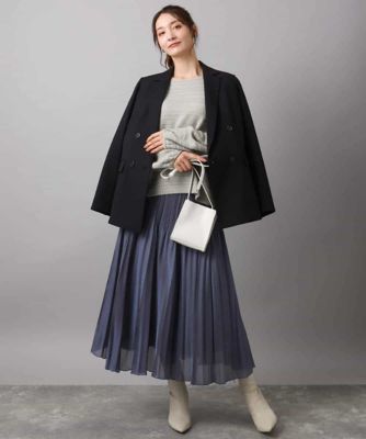 シアーボーダーボリュームパフスリーブニット／洗える | MK MICHEL