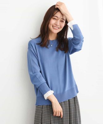 ＜MK MICHEL KLEIN (Women)＞プチフリル袖デザインニット／洗える