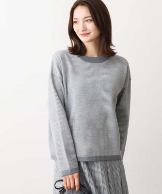 ＜MK MICHEL KLEIN (Women)＞千鳥ジャガードニット／洗える