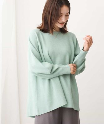 ＜MK MICHEL KLEIN (Women)＞フレアーシルエットラメチュニック丈ニット／洗える