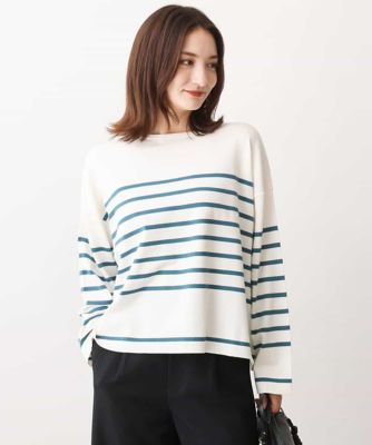 ＜MK MICHEL KLEIN (Women)＞カラーボーダー柄ニット／洗える