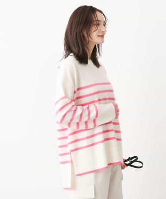 ａｉｒｗｏｏｌパネルボーダーカラーニット