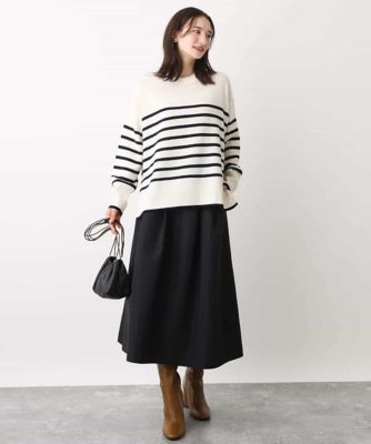 ａｉｒｗｏｏｌパネルボーダーカラーニット