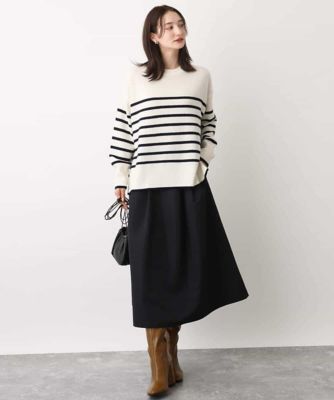 ａｉｒｗｏｏｌパネルボーダーカラーニット