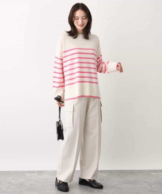 ａｉｒｗｏｏｌパネルボーダーカラーニット