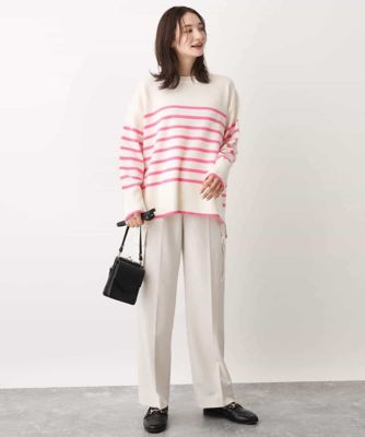 ａｉｒｗｏｏｌパネルボーダーカラーニット