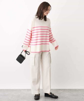 ａｉｒｗｏｏｌパネルボーダーカラーニット