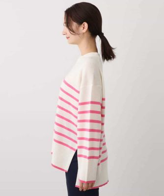 ａｉｒｗｏｏｌパネルボーダーカラーニット