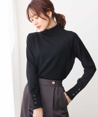 ＜MK MICHEL KLEIN (Women)＞カラー配色デザインハイゲージニット／洗える