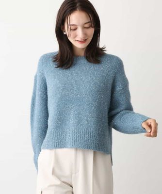 ＜MK MICHEL KLEIN (Women)＞ショート丈ラメニット／洗える