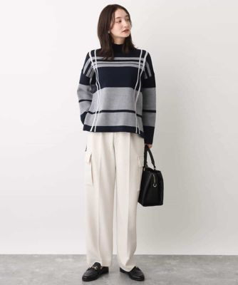 チェック柄ニットプルオーバー／洗える | MK MICHEL KLEIN (Women