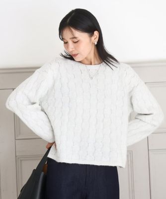 ＜MK MICHEL KLEIN (Women)＞スパンコールラメ入りニット／洗える