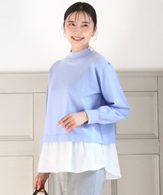 ＜MK MICHEL KLEIN (Women)＞レイヤードデザインチュニックニット／洗える