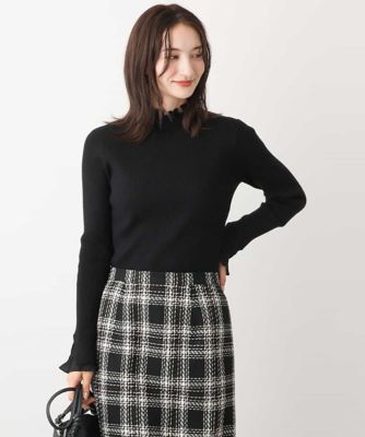 ＜MK MICHEL KLEIN (Women)＞シフォンプリーツデザインコンパクトリブニット／洗える