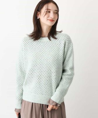 ＜MK MICHEL KLEIN (Women)＞メッシュ調デザインニット／洗える