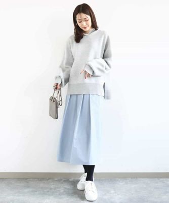 スウェットライクニットフーディー／洗える | MK MICHEL KLEIN (Women