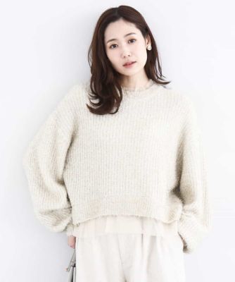 ＜MK MICHEL KLEIN (Women)＞ミニフリルデザインキラキラニット／洗える