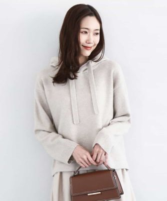 ＜MK MICHEL KLEIN (Women)＞クロップド丈ニットフーディー／洗える