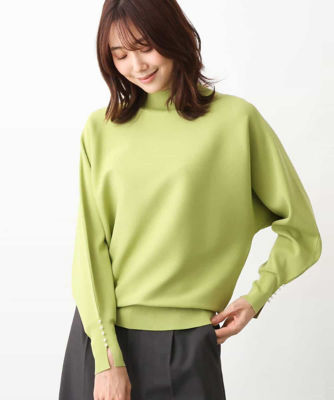 ＜MK MICHEL KLEIN (Women)＞モックネックハイゲージドルマンスリーブニット／洗える