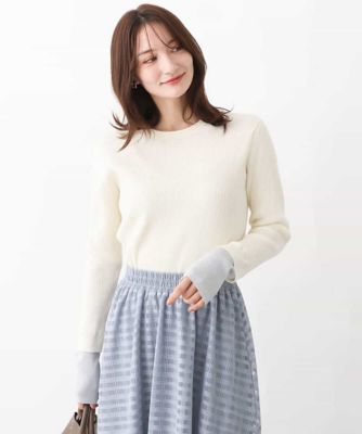 ＜MK MICHEL KLEIN (Women)＞配色カラーデザインニット／洗える