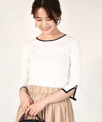 ＜MK MICHEL KLEIN (Women)＞七分袖コンパクトリブニット／洗える