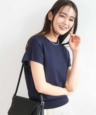 ＜MK MICHEL KLEIN (Women)＞フレンチスリーブニット／接触冷感／ＵＶカット／洗える