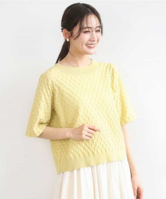 ＜MK MICHEL KLEIN (Women)＞ブロック調クロップド丈ニット／ＵＶカット／洗える