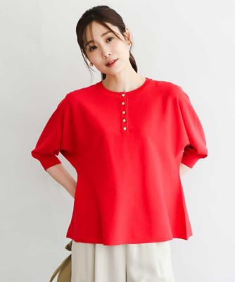 ＜MK MICHEL KLEIN (Women)＞［ＵＶカット／接触冷感／洗える］金ボタンフレアシルエットドルマンニット