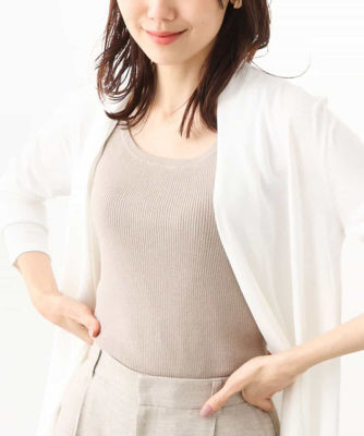 ＜MK MICHEL KLEIN (Women)＞細リブニットタンクトップ／洗える