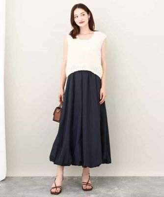 リボンヤーンニットベスト／洗える