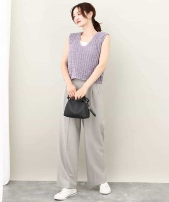 リボンヤーンニットベスト／洗える