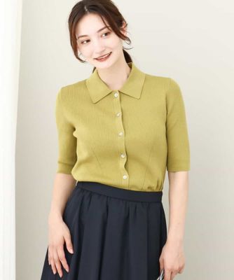 ＜MK MICHEL KLEIN (Women)＞コンパクトポロニットトップス／洗える