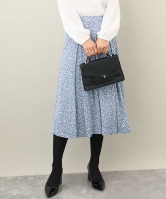 ＜MK MICHEL KLEIN (Women)＞スクエア幾何柄フレアースカート／洗える