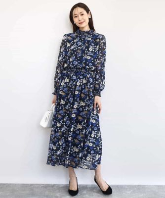 クラシックフラワープリント シフォンスカート／洗える | MK MICHEL