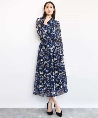 クラシックフラワープリント シフォンスカート／洗える | MK MICHEL