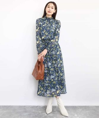 クラシックフラワープリント シフォンスカート／洗える | MK MICHEL