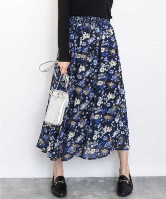 ♡♥モモ♥さま専用♡未使用タグ付き♡エムズグレイシー♡シフォンフラワースカート 花柄シフォンスカート／洗える | MK MICHEL KLEIN (Women)/エムケー