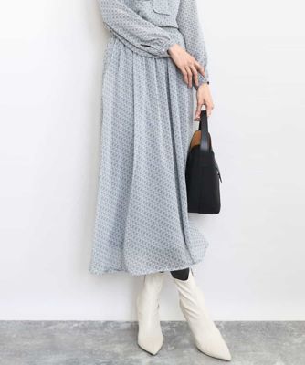 ＜MK MICHEL KLEIN (Women)＞チェック柄シフォンスカート／洗える