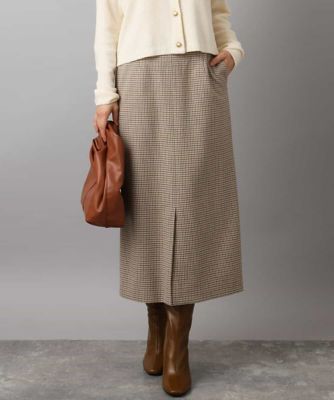 ＜MK MICHEL KLEIN (Women)＞ガンクラブチェック柄ナロースカート／洗える