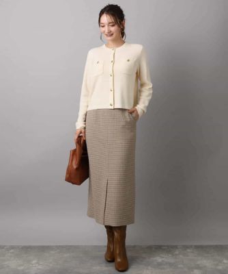 ガンクラブチェック柄ナロースカート／洗える | MK MICHEL KLEIN