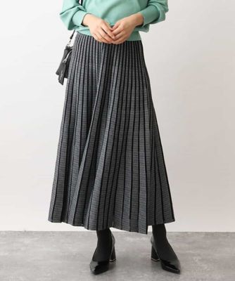 お歳暮・冬ギフト特集 - おとなの週末お取り寄せ倶楽部 千鳥ジャガードニットプリーツスカート／洗える | MK MICHEL スカート