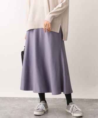 ＜MK MICHEL KLEIN (Women)＞サテンフレアスカート／洗える
