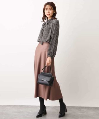 MK ミッシェルクラン（MK MICHEL  ）/【小さいサイズ】サテンフレアスカート/洗える サテンフレアスカート／洗える | MK MICHEL KLEIN (Women)/エムケー