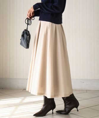 ＜MK MICHEL KLEIN (Women)＞ヴィンテージ加工タックギャザースカート／洗える