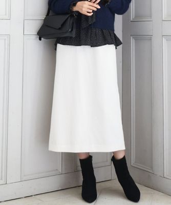 ＜MK MICHEL KLEIN (Women)＞ループネップツイードＩラインスカート／洗える