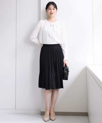最終お値下げ新品今季☆ミッシェルクラン・ツイルプリーツスカート ワイドプリーツスカート/洗える(ミモレ丈スカート) | MK MICHEL