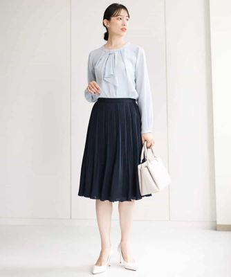MICHELLE KORSヒップ切替プリーツシフォンスカート 小さいサイズ】リバーシブルシフォンプリーツスカート／丈の長さ