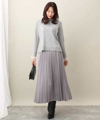 シャイニーサテンプリーツスカート／洗える | MK MICHEL KLEIN (Women