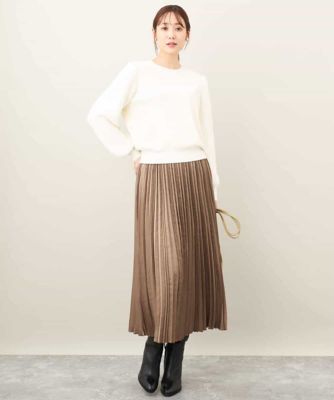 シャイニーサテンプリーツスカート／洗える | MK MICHEL KLEIN (Women