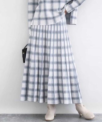 チェック柄プリーツニットスカート／洗える | MK MICHEL KLEIN (Women